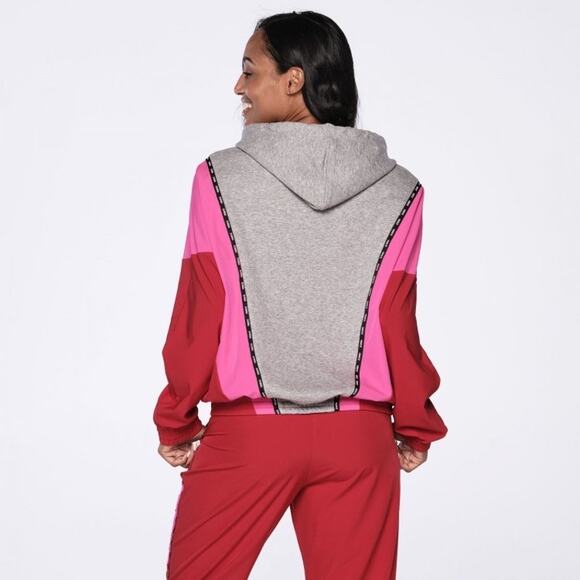 Zumba Wear Colorblock Hooded Pullover Jacket – Women’s Size S grey pink red - Picture 2 of 7